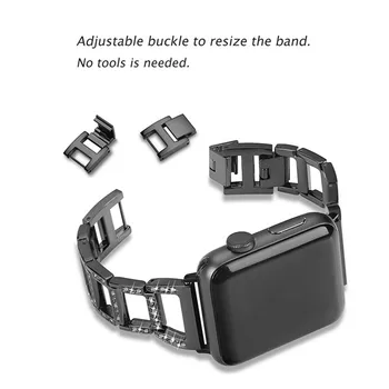 Dāmas Dimanta Watchband Apple Skatīties Aproce Series 5 4 3 2 Joslas Sieviešu Modes Siksna, Metāla Saiti 40/44mm 38/42mm Piederumi
