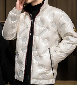 Dūnu jaka vīriešu ziemas jauno siltumu un bieza gadījuma vīriešu korejas jauniešu balta pīle uz leju, īss mētelis Viens izmērs modeli, LT - 72.99 8914