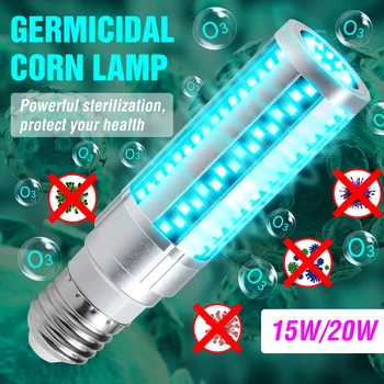 E27 UV Germicidal Gaismas LED Sterilizer Ozona Lampa Led Ultravioletās spuldzes 220V Dezinficēt Baktēriju UVC Nogalināt Vīrusu Baktērijas Ērcītes