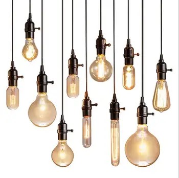 Edison antīkās lustras spuldzes turētājs E27 skrūvgriezi lampholder bārs, tējnīca, retro lampas galvas karājas līniju armatūra piederumi