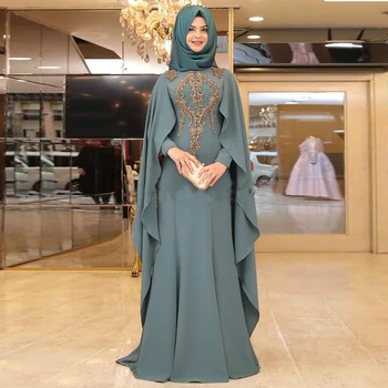 Eightale Arābu Vakara Kleitas Appliques Garām Piedurknēm Kaftan Dubaija Šifona Caftan Balles Kleita Vintage Musulmaņu Puse Kleita