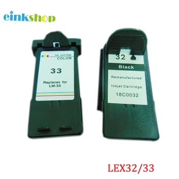 Einkshop 2Pk par Lexmark 32 33 Tintes Kārtridži Lexmark X7350 X5450 X5210 X5470 P4350 X7170 Z810 Z812 Z815 Z816 Z818 P4330