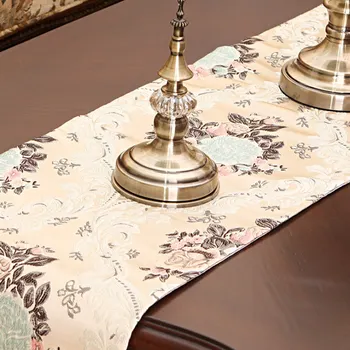 Eiropas luksusa izšūti galda karogu, kokvilnas un lina Galda Runner Galdauts Izšūts Galda Stīgas Galda Karogu Vakariņas Mats