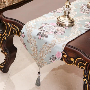 Eiropas luksusa izšūti galda karogu, kokvilnas un lina Galda Runner Galdauts Izšūts Galda Stīgas Galda Karogu Vakariņas Mats