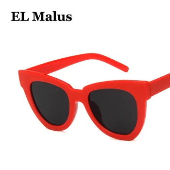 [EL Malus]2018 Jaunu Retro Cat Eye Rāmja Saulesbrilles Sievietēm Sieviešu UV400 Red Tan Objektīvs Leoparda Toņos Sexy Dāmas, Saules Brilles