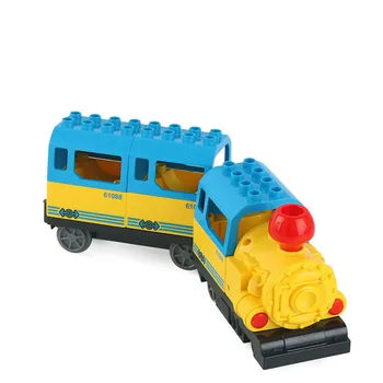 Elektriskais Vilciens Liela Izmēra Diy Celtniecības Bloki Vilcienu Saderīgs ar Duploed Ķieģeļu kids Izglītojošās Rotaļlietas rotaļlietas bērniem dzimšanas dienas dāvana