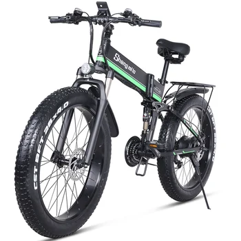 Elektrisko velosipēdu 1000W Tauku Riepu Elektrisko Velosipēdu 48V Pieaugušo ebike Kalnu Velo Velosipēdu 48V12.8AH Litija Akumulators Shengmilo