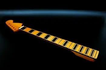 Elektriskā Ģitāra, Kakla 22 fret 25.5 Collu vintage kļavu ģitāra Fretboard daļas, Dzeltena kakla ģitāra