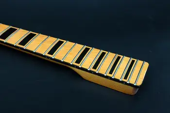 Elektriskā Ģitāra, Kakla 22 fret 25.5 Collu vintage kļavu ģitāra Fretboard daļas, Dzeltena kakla ģitāra
