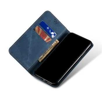 Fabirc Flip Case for POCO X3 NFC Gadījumā Seifa Magnētisko Pārsegu, lai Xiaomi POCOPhone F2 Pro X3 NFC Segtu Kartes Turētāju Coques