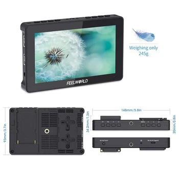 FEELWORLD F5 Pro 5.5. SLR Photography Pieskaroties Ekrāna IPS FHD1920x1080 4K Video Monitors foto monitors Gimbal Platformas