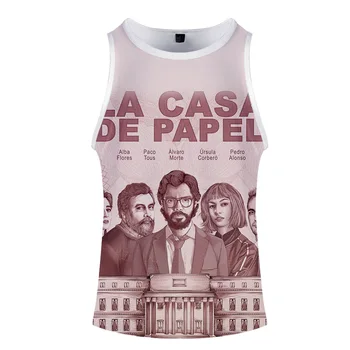 Filma Naudu Heist Māja Papīra La Casa De Papel T Krekls Vīriešiem Smieklīgi Berlīnes 3D Druka T kreklu apdruka Vīriešu Apģērbs Vasaras Topi tee