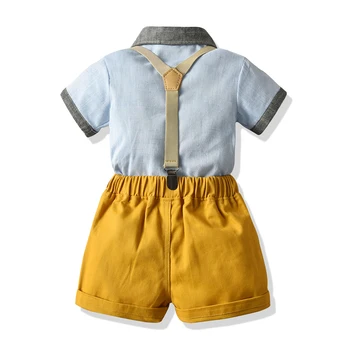 Formālās Drēbes 1-6 Gadiem Zēnu Uzvalku noteikts Vasaras Kāzu svinības, 4 Gabali Bērniem Kostīmu Zīdaiņu Zēnu Apģērba Dzimšanas dienas Dāvana 17127