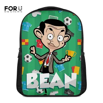 FORUDESIGNS Bērnudārza Bērni Mugursoma Cartoon Mr Bean Drukāt Baies Mācību Grāmata, Somas Anime lācīti Dizaina Zēni Meitenes somiņa
