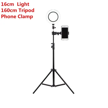 Foto Studija LED Ring Light Selfie Regulējams Lampu Krāsu Temperatūra Foto 16cm Gaismas 50cm Statīva Skava Tālruni