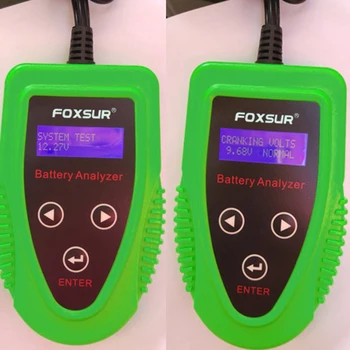 Foxsur 12V Automašīnas Akumulators Detektors, Lcd Akumulatora Analizators Auto Maksas Diagnostikas Rīks Mitrām Ca Sla Akumulatoru Cca Is Soh Skeneris