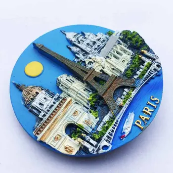 Francija parīzes Tornis, triumfa arka, Notre Dame, arhitektūras objektiem, tūrisma suvenīri, magnētiskās uzlīmes