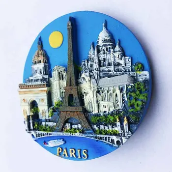 Francija parīzes Tornis, triumfa arka, Notre Dame, arhitektūras objektiem, tūrisma suvenīri, magnētiskās uzlīmes