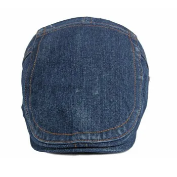 Gadījuma džinsa sejsegu cietā regulējams jean dzīvoklis klp vintage pavasara vasaras berete, cepure, tukšu sievietēm sasniedza casquette 21659