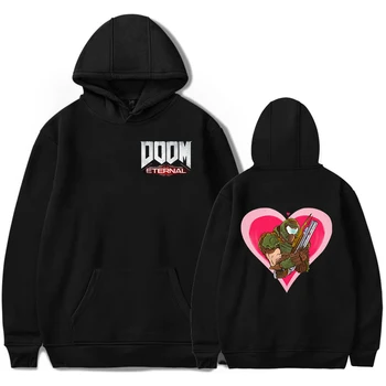 Gadījuma Hoodies Doom Ar Mūžīgo Hoodies Rudens Sporta Krekls Ar Garām Piedurknēm Ar Kapuci Puloveri Vīrieši Sievietes Harajuku Fashion Hip Hop Pelēkā Vārna