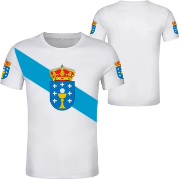 GALICIA t-krekls drukas karogu vārdu Ourense a coruna santiago de compostela, Zēns, Meitene, Topi, jaunatnes Iela īsām piedurknēm T-krekls