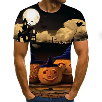 Galvaskausa Druka T Kreklu apdruka Vīriešu 3D Drukas Īsām Piedurknēm T-krekls Elpojošs Gadījuma Smieklīgi Tshirts 2021