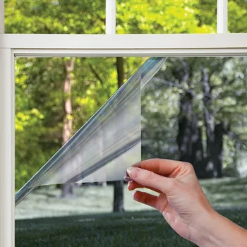 Garums 2/5m Sudraba viens veids, Stikla pašlīmējošās Plēves DIY Atstarojošs Spogulis, Logu Krāsojums, kas Saules UV logu plēves privātuma aizsardzība