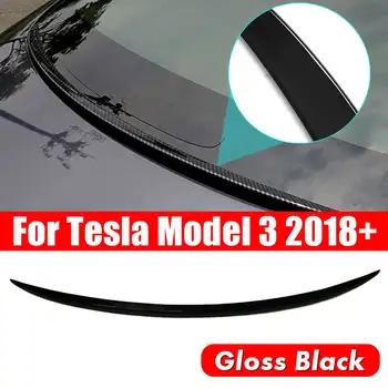 Gloss Black ABS Bagāžnieka Spoilers Vāka Apdare Vējstikla Ūdens Saglabājot Ārējie Auto Stils Aksesuāri Tesla Model 3 2018+