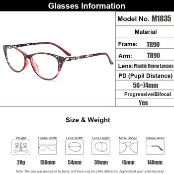 Gmei Optisko Ultravieglajiem TR90 Cat Eye Stils Sievietēm Recepšu Brilles Rāmis Tuvredzība, Optisko Briļļu Sieviešu Briļļu M1835