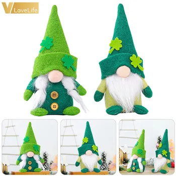 Gnome Plīša Lelle St. Patrick ' s Day Sejas Zaļo Āboliņa Rūķis Lelle Īrijas Dienu Puse Dekori Svētā Patrika Diena Dāvanas Bērniem