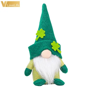 Gnome Plīša Lelle St. Patrick ' s Day Sejas Zaļo Āboliņa Rūķis Lelle Īrijas Dienu Puse Dekori Svētā Patrika Diena Dāvanas Bērniem