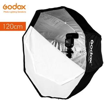 Godox Foto Studija 120cm 47in Portatīvo Astoņstūra Zibspuldze Zibspuldze Speedlite Umbrella Softbox Soft Box Brolly Atstarotājs