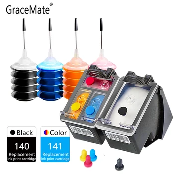 GraceMate Tintes Kasetne 140 141 Savietojams ar HP Officejet J5733 J5783 J6403 J6413 Photosmart C4203 C4213 C4273 C4283 Printeri