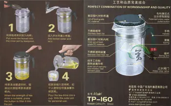 [GRANDNESS] TP-160 Kamjove Mākslas Tējas Tase Krūze & Tea Pot 500ml Stikla Tējkannas Kungfu