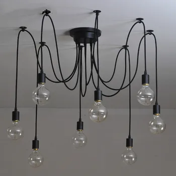 Griestu lampas Vintage Griestu Lampa Spider Formas Lampas Dzīvojamā Istabā Vairākas Regulējams Rūpniecības Stila Lamparas de techo