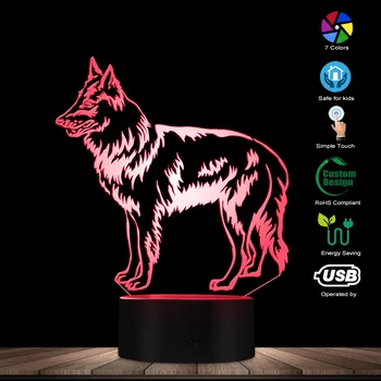 Groenendael Gans aitu suns Optiskā ilūzija Lampas Beļģijas Black Gans Mājas Dekoratīvais Apgaismojums Bērnistabu Dekoru Suns Mīļāko Dāvanu 52020