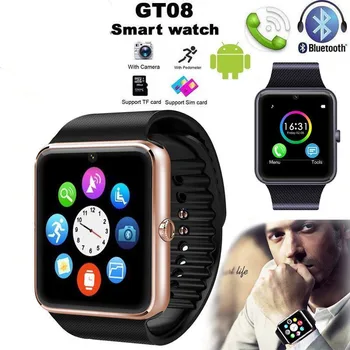 GT08 Smart Skatīties Bluetooth Bērniem, Vīriešiem, Bērniem Skatīties Telefona SIM Kartes, Kamera, Pulkstenis, Bluetooth Smartwatch Savienojumu IOS Android