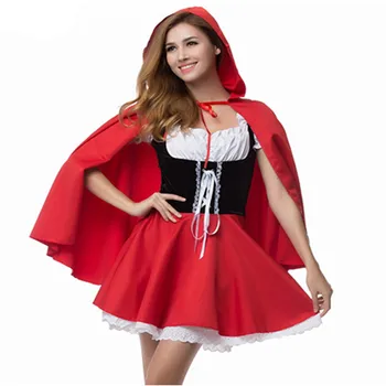 Halloween Pieaugušām Sievietēm Little Red Riding Hood Kostīms Pasaku Stāstu Krājums Cosplay Fantasia Masku