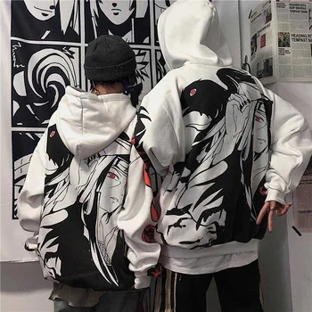 Harajuku sporta krekls sievietēm hip hop Anime Iespiests ar garām Piedurknēm ar Kapuci Hoodies pāri Vintage Zaudēt korejas Modes Topi Streetwear