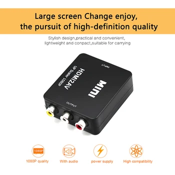 HDMI, AV RCA Composite Pārveidotāja Adapteris Convetor HDMI, AV/CVSB 1080P Video Izejas Kaste Mini HDMI2AV NTSC PAL Projektoru
