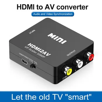 HDMI, AV Scaler Adapteris HD Video Composite Pārveidotājs Kaste HDMI, RCA AV/CVSB L/R Video 1080P Mini HDMI2AV Atbalsta NTSC PAL Jaunas
