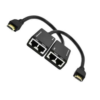 HDMI Pa RJ45 CAT5e CAT6 UTP LAN Ethernet Extender Repeater 1080P 3D 100ft #8