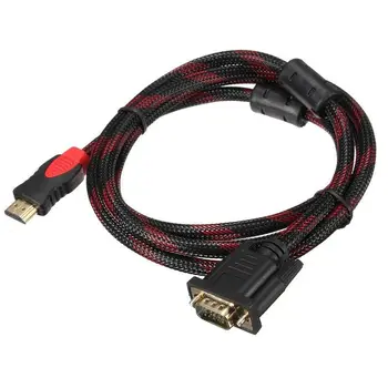 HDMI, VGA Kabeli 1,5 m, Pīt Zelta Pieslēgvietas Adapteris Converter HDMI Kabeli, 1080P