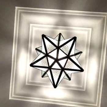 Hexahedrons Zvaigžņu Vintage Griestu Lampa Koridora Kristāla Lustras Ģeometriskā Balkons Apgaismojums, Gaitenis Ieejas Stikla Spīdums