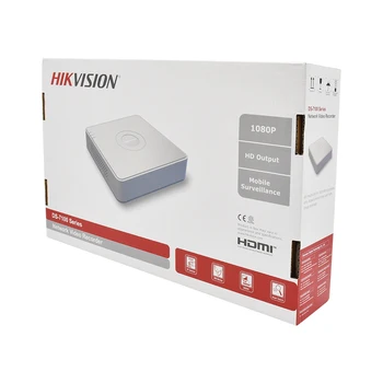 Hikvision Oriģinālu 4-ch Mini 1U VRR H. 265+ līdz 4 Kanālu un 4 Poe ports IP DS-7104NI-Q1/4P līdz 6 MP augstas izšķirtspējas VRR