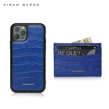 Hiram Beron personalizētu pasūtījuma Zilā reljefs krokodila ādas kartes gadījumā ar iphone 11 12 Pro Gadījumā noteikti dāvanu dropship