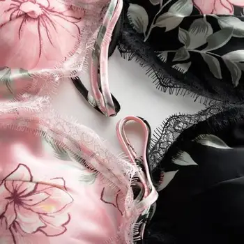 Hirigin 2019 Pavisam Jaunu Sexy Ziedu Drukāt Sieviešu Zīda Mežģīņu Piedurknēm Drēbes Babydoll Nightdress Naktskrekls Sleepwear Nakts Kleita