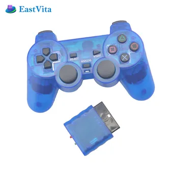 HobbyLane Caurspīdīgu Krāsu Bezvadu Kontrolieris 2.4 G, analogās Vibrācijas Gamepad Kontrolieris Playstation 2 PS2 Kursorsviru d20 9651