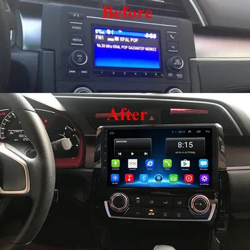 HONDA CIVIC 2016 2017 2018 2019 9 Collu 2 Din Android 8.1 Auto Radio Stereo WIFI GPS Navigācijas Multimediju Atskaņotājs, Galvas Vienības
