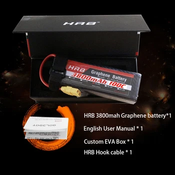 HRB RC lipo akumulatoru 2S 3S 4S 5S 6S 3800mah 120.C Grafēna Akumulatora 7.4 V Par 11,1 V un 14.8 V 18.5 V 22.2 V Lipo par 1/8 1/10 1/12 RC Automašīnām trx